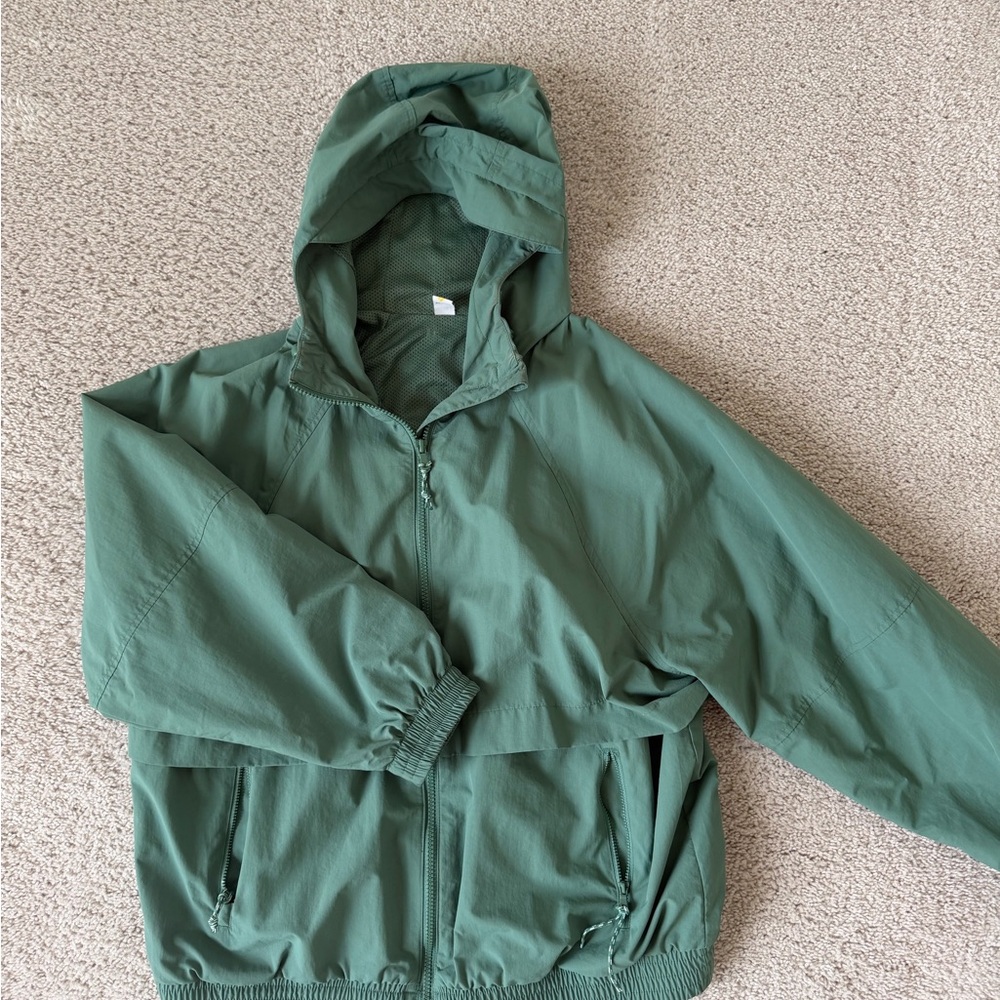 Old Navy Green Hooded Windbreaker Jacket